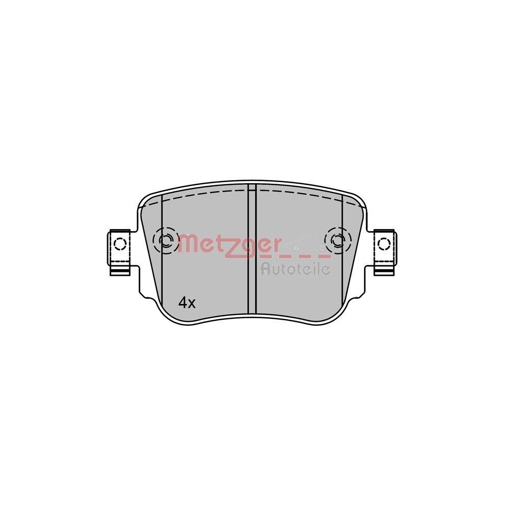 Bremsbelagsatz, Scheibenbremse METZGER 1170792 f&uuml;r VAG, Hinterachse