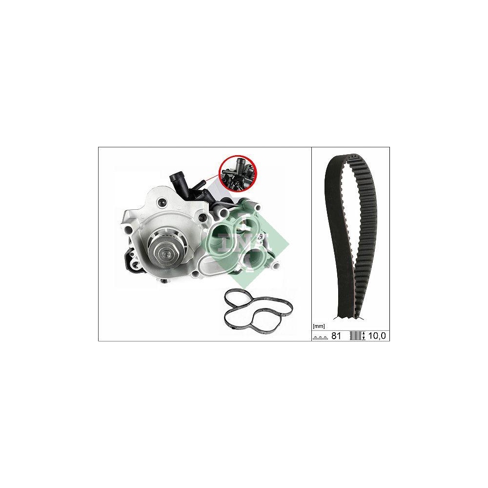 Wasserpumpe + Zahnriemensatz Schaeffler INA 530 0743 30 f&uuml;r AUDI SEAT SKODA VW