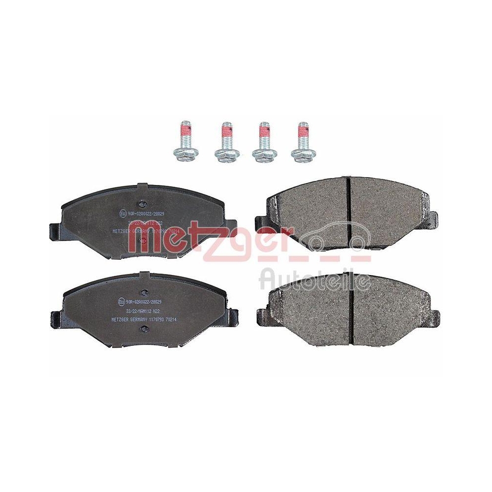 Bremsbelagsatz, Scheibenbremse METZGER 1170793 f&uuml;r SKODA VW, Vorderachse
