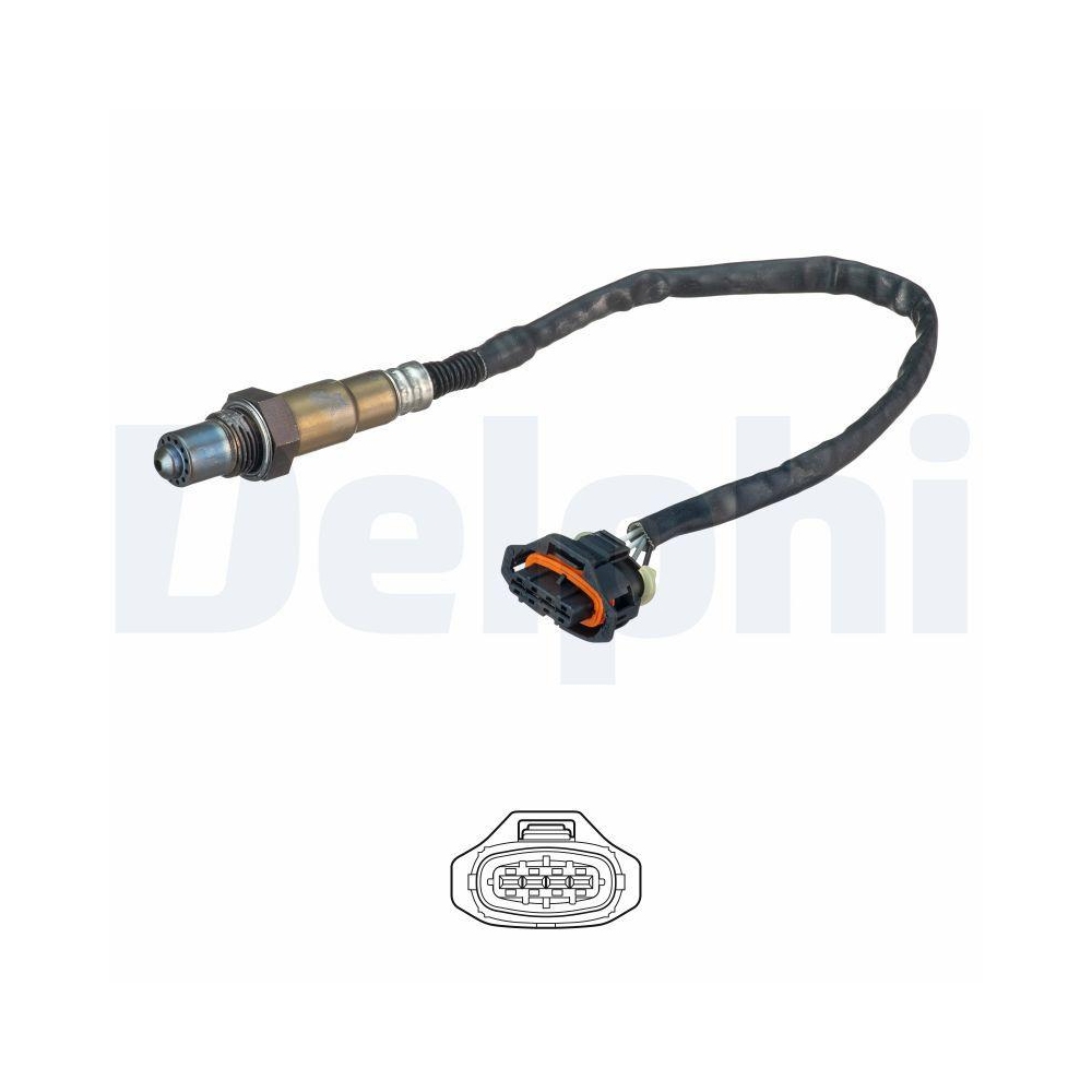 DELPHI ES20636-12B1 Lambdasonde f&uuml;r OPEL VAUXHALL, oben, vor Katalysator, vorne