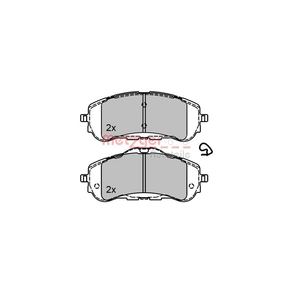 Bremsbelagsatz, Scheibenbremse METZGER 1170795 f&uuml;r PEUGEOT, Vorderachse