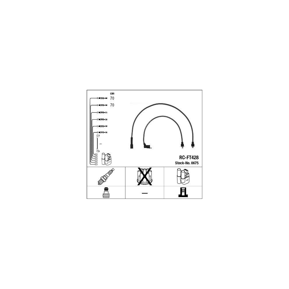 Z&uuml;ndleitungssatz NGK 0675 f&uuml;r ALFA ROMEO FIAT LANCIA FERRARI MASERATI ABARTH