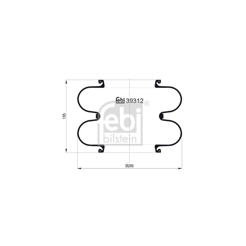 Federbalg, Luftfederung FEBI BILSTEIN 39312 für KÄSSBOHRER MAN NEOPLAN BPW