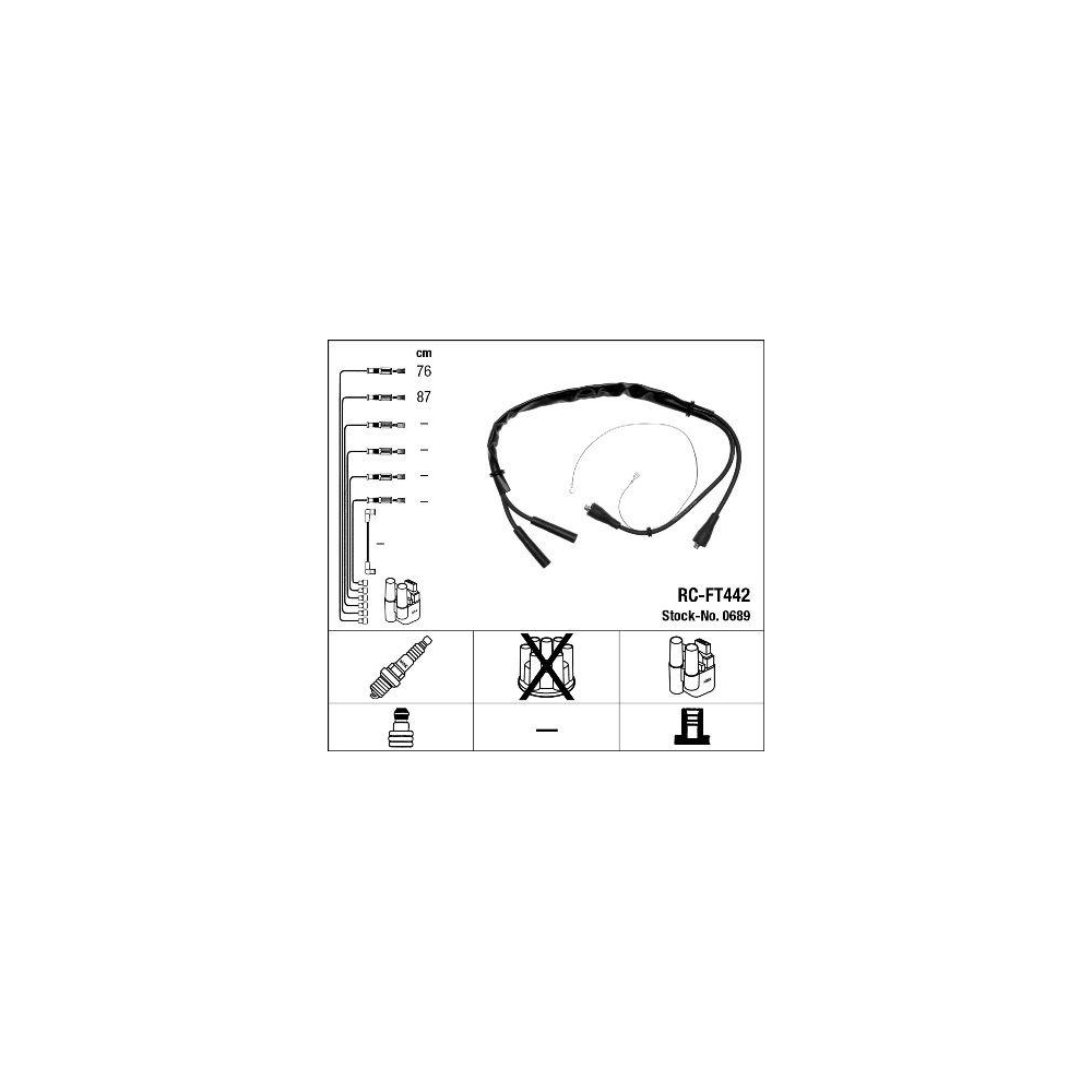 Z&uuml;ndleitungssatz NGK 0689 f&uuml;r ALFA ROMEO FIAT LANCIA FERRARI MASERATI ABARTH