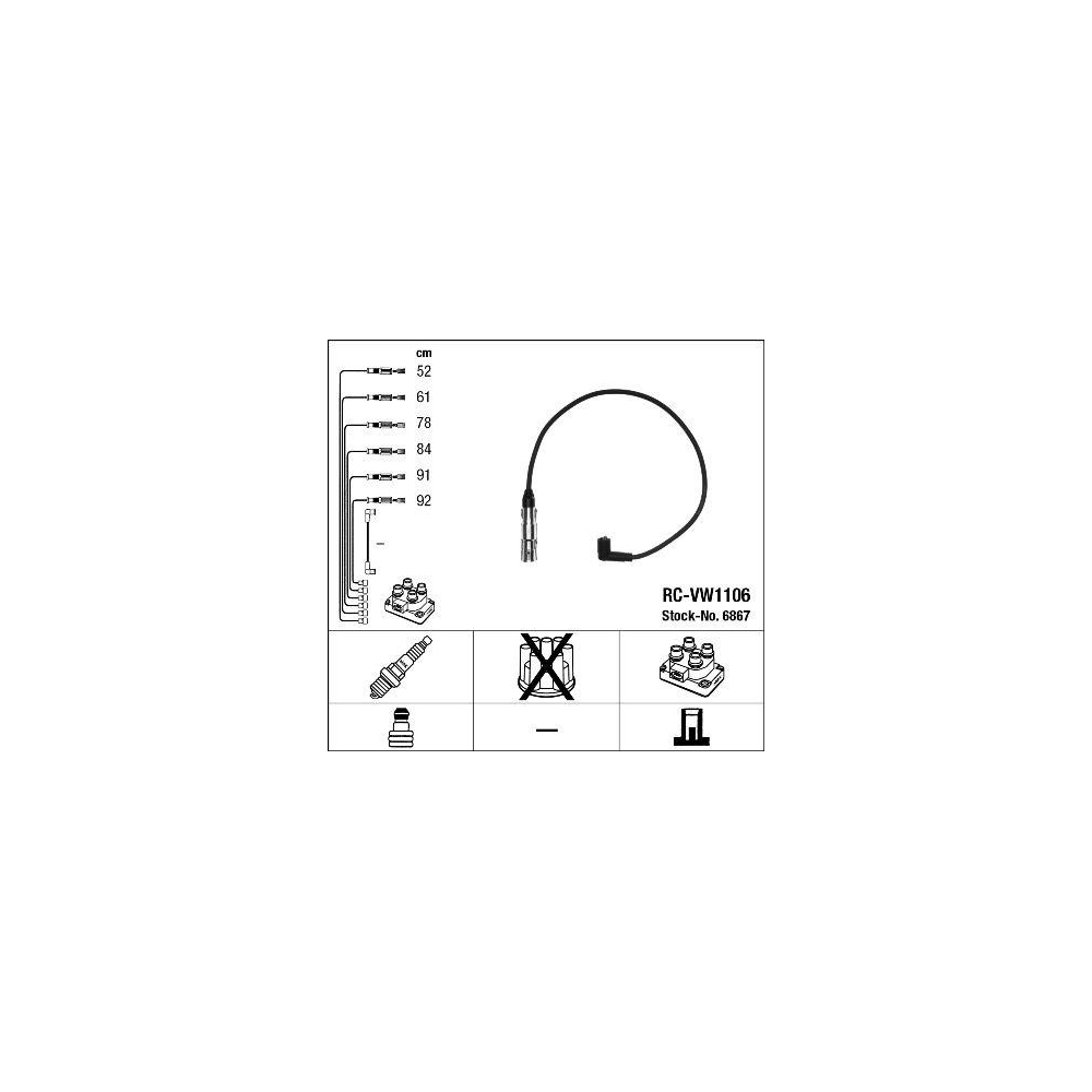 Z&uuml;ndleitungssatz NGK 6867 f&uuml;r