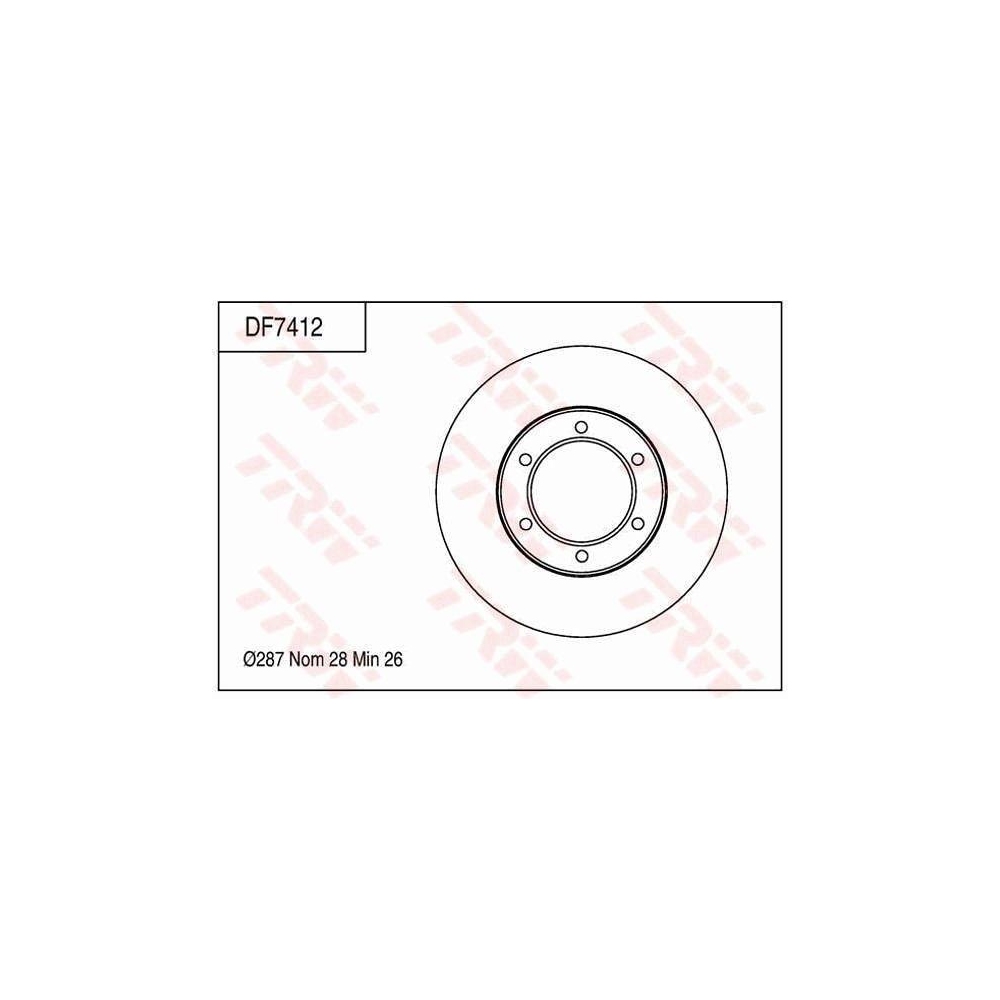 Bremsscheibe TRW DF7412 f&uuml;r TOYOTA, Vorderachse