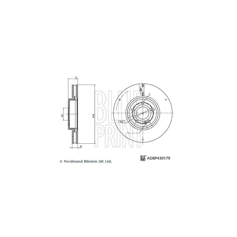 BLUE PRINT ADBP430179 2 St&uuml;ck Bremsscheiben f&uuml;r MERCEDES-BENZ, Vorderachse