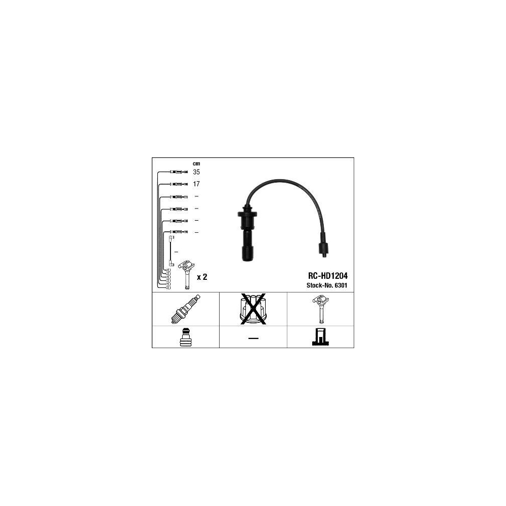 Z&uuml;ndleitungssatz NGK 6301 f&uuml;r HYUNDAI KIA