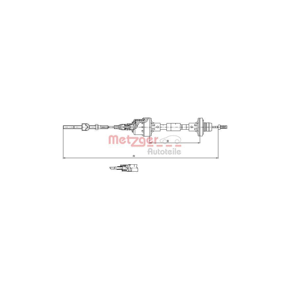 Seilzug, Kupplungsbet&auml;tigung METZGER 11.2561 f&uuml;r OPEL