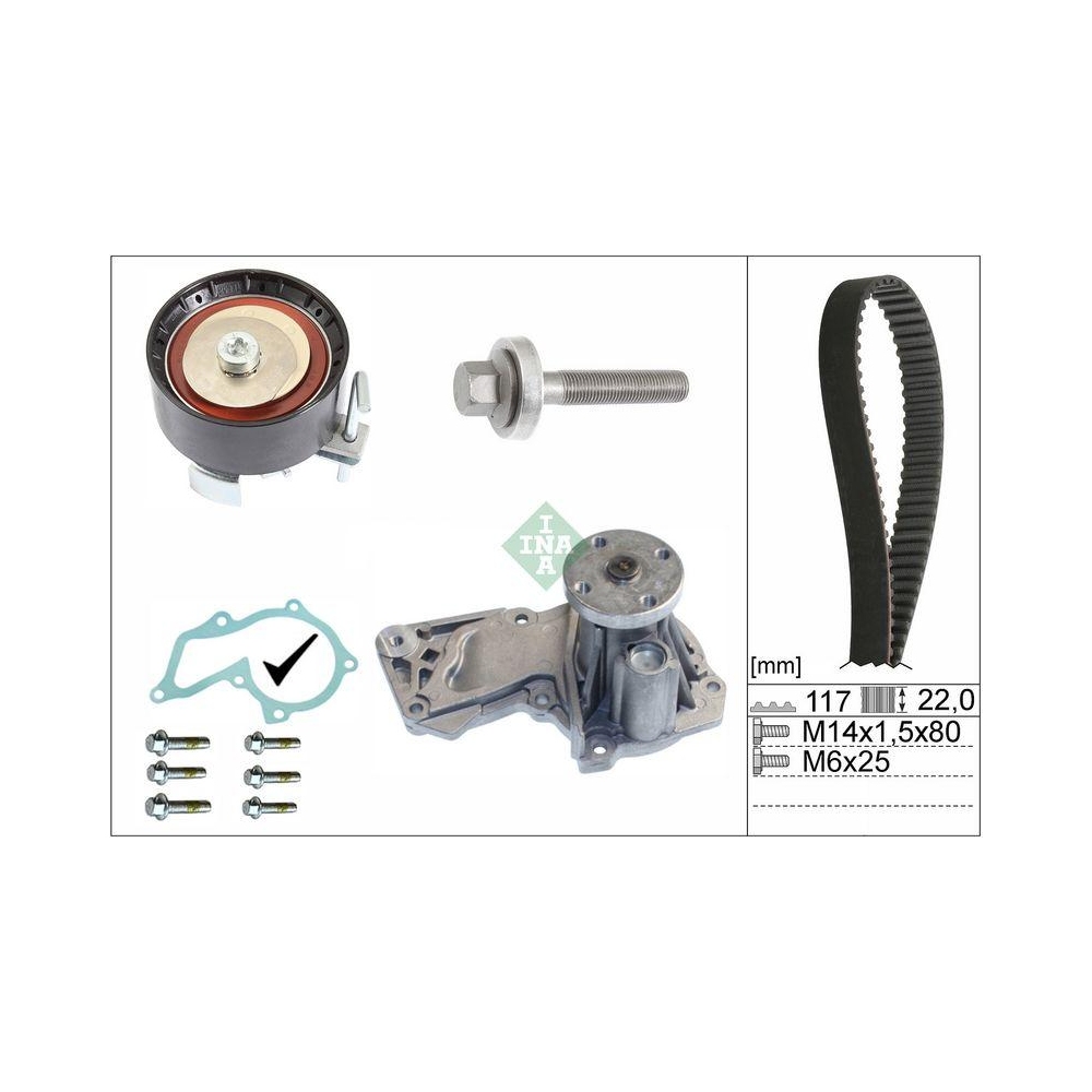 Wasserpumpe + Zahnriemensatz Schaeffler INA 530 0605 30 für FORD VOLVO