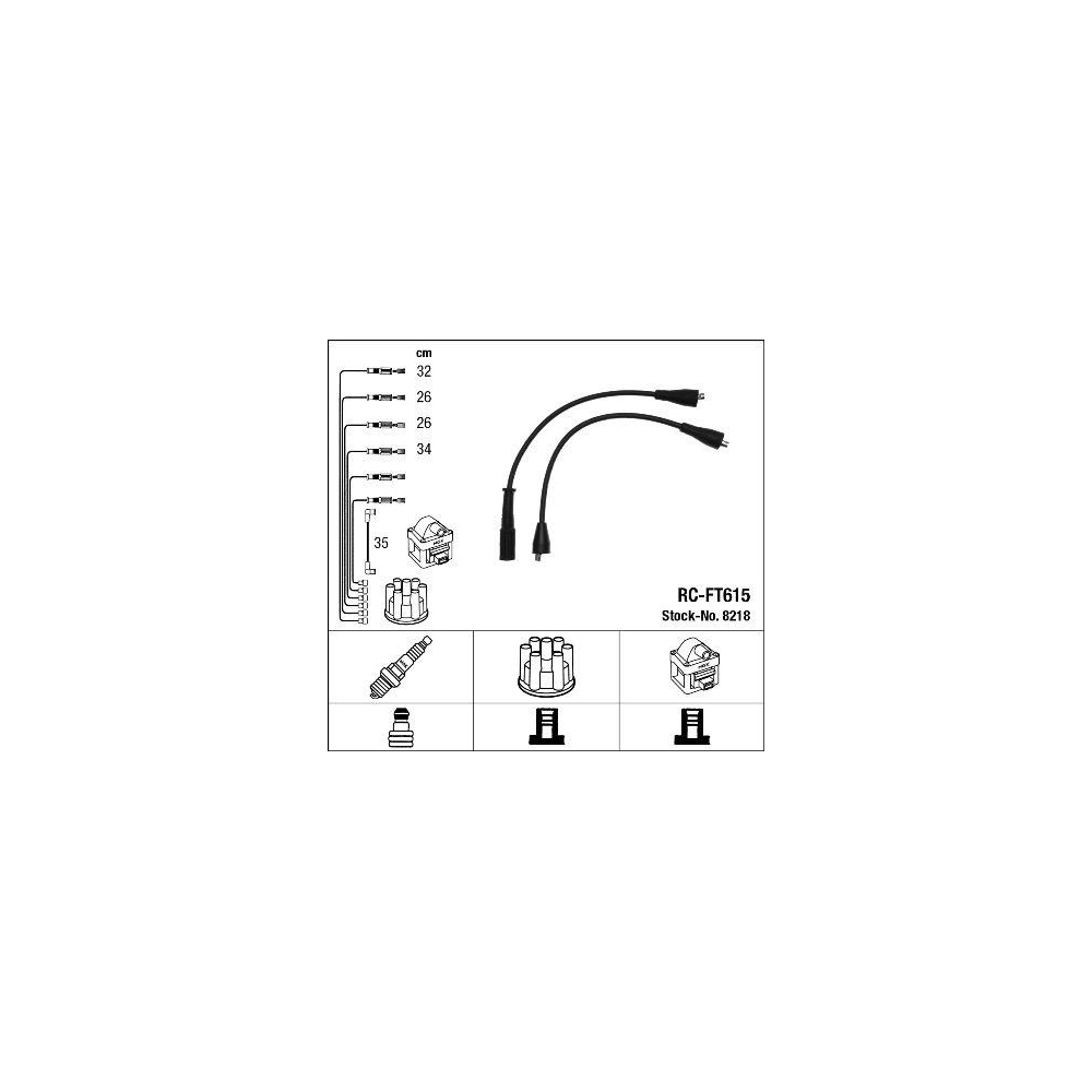 Zündleitungssatz NGK 8218 für, für Fahrzeuge mit Zündverteiler