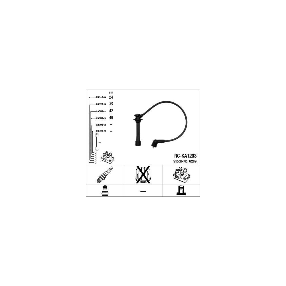 Z&uuml;ndleitungssatz NGK 6209 f&uuml;r HYUNDAI KIA