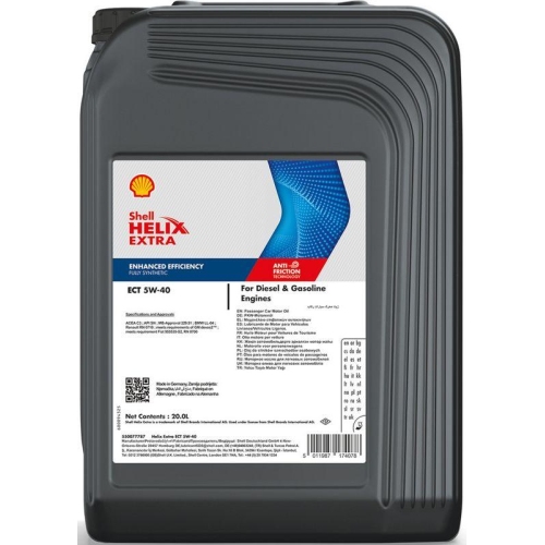 SHELL 550077787 Motor&ouml;l NEW Helix Extra ECT 5W-40 f&uuml;r