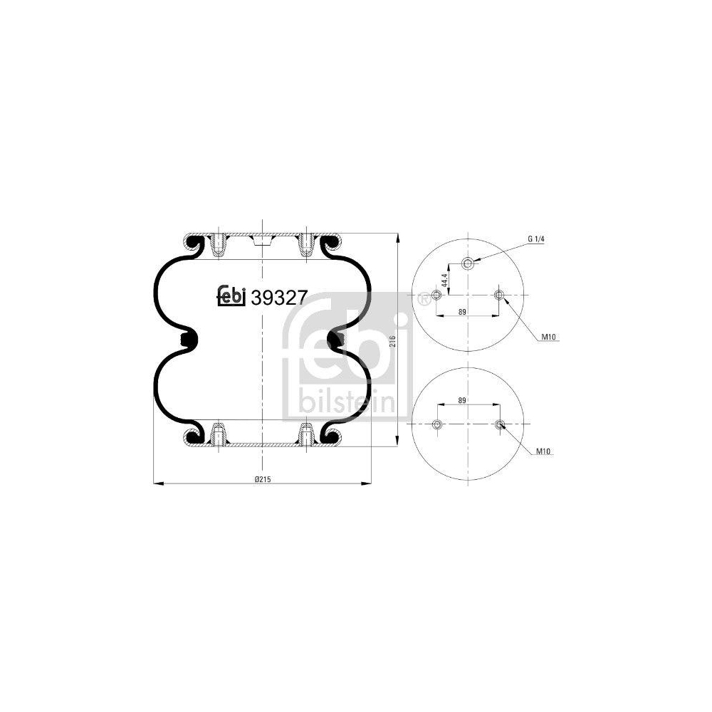 FEBI BILSTEIN Federbalg, Luftfederung 39327 für ROR