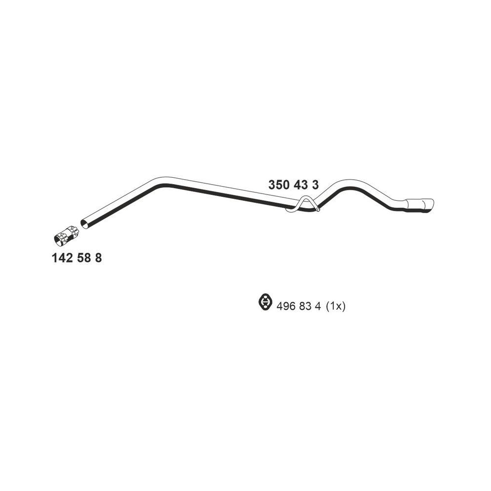 Abgasrohr ERNST 350433 für MERCEDES-BENZ, hinten