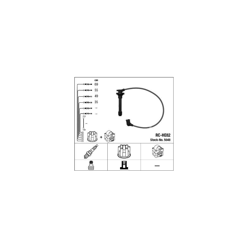 Z&uuml;ndleitungssatz NGK 5048 f&uuml;r HONDA