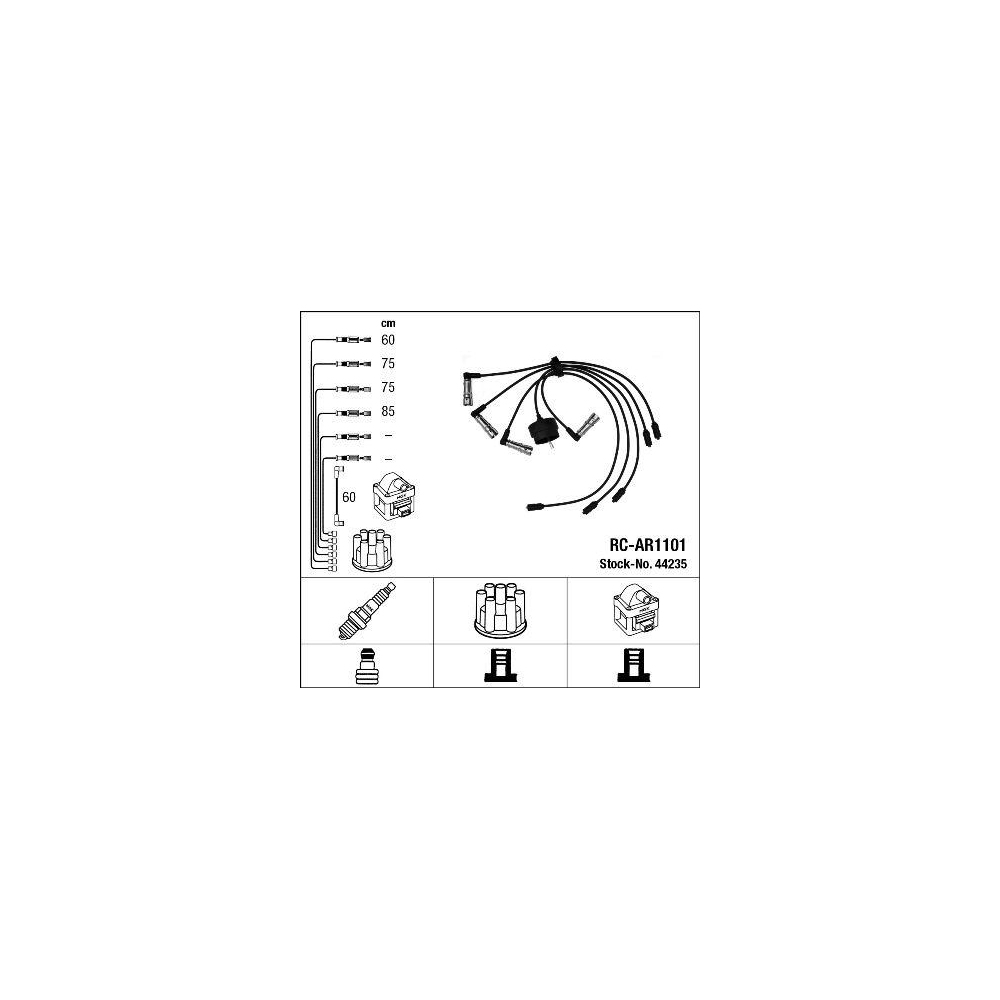 Z&uuml;ndleitungssatz NGK 44235 f&uuml;r ALFA ROMEO, f&uuml;r Fahrzeuge mit Z&uuml;ndverteiler