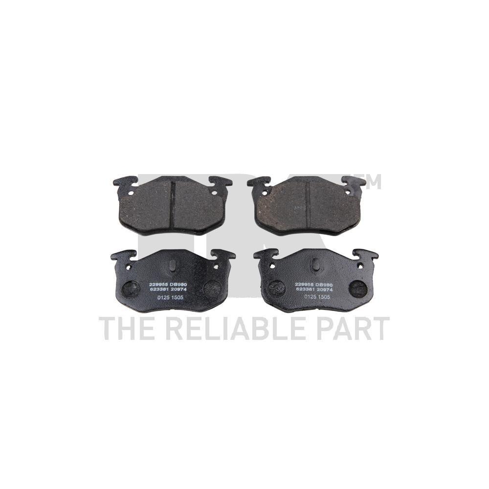 Bremsbelagsatz, Scheibenbremse NK 229955 f&uuml;r CITRO&Euml;N PEUGEOT, Hinterachse