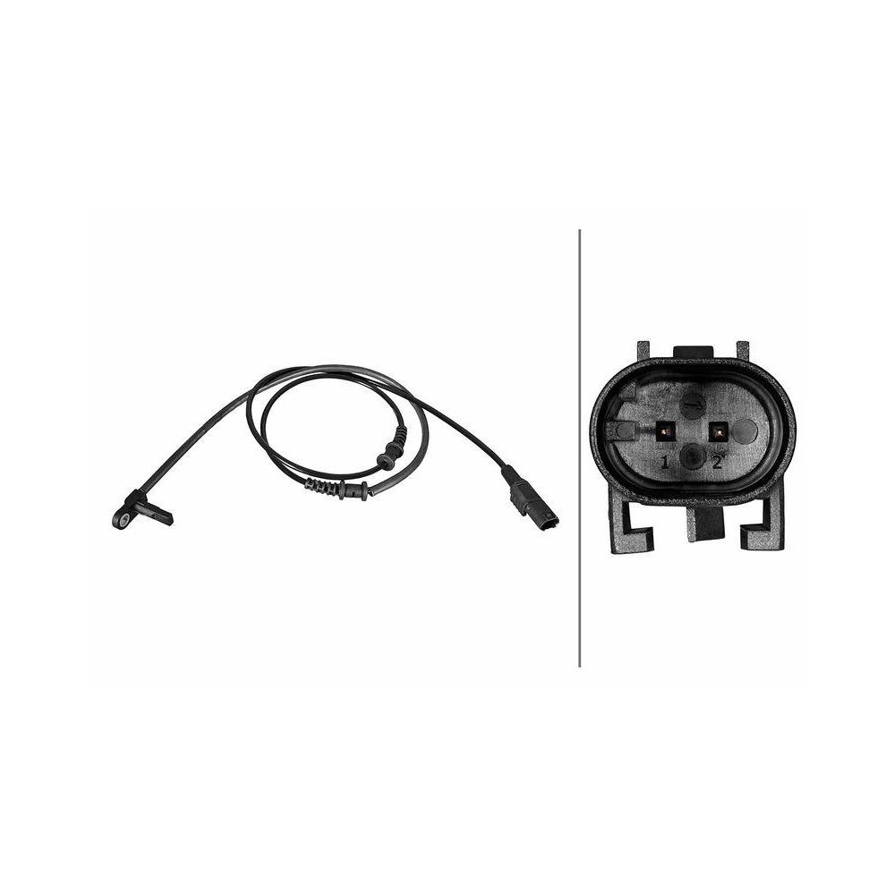 HELLA Sensor, Raddrehzahl 6PU 358 216-281 f&uuml;r MERCEDES-BENZ, Vorderachse