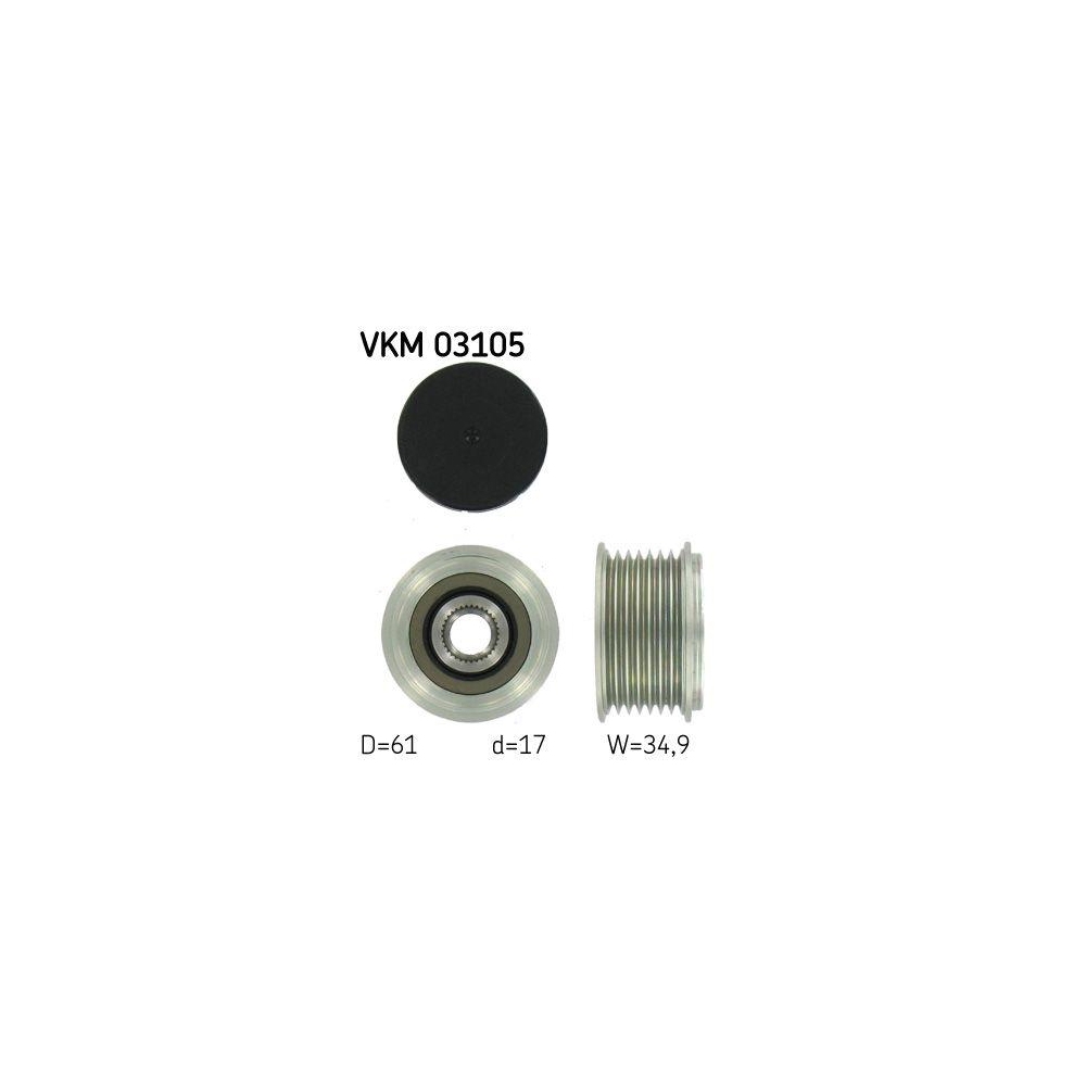 Generatorfreilauf SKF VKM 03105 f&uuml;r AUDI SEAT SKODA VW