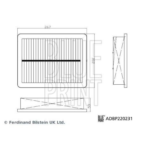 BLUE PRINT ADBP220231 Luftfilter f&uuml;r MG ROEWE (SAIC)