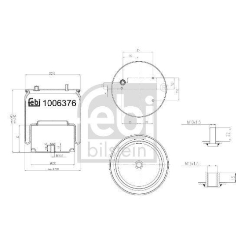 FEBI BILSTEIN 1006376 Federbalg, Luftfederung febi Plus f&uuml;r FORD, Hinterachse