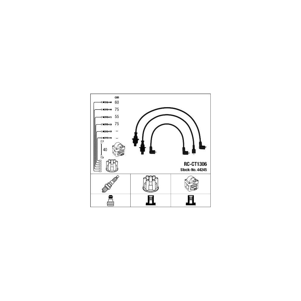 Z&uuml;ndleitungssatz NGK 44245 f&uuml;r CITRO&Euml;N, f&uuml;r Fahrzeuge mit Z&uuml;ndverteiler