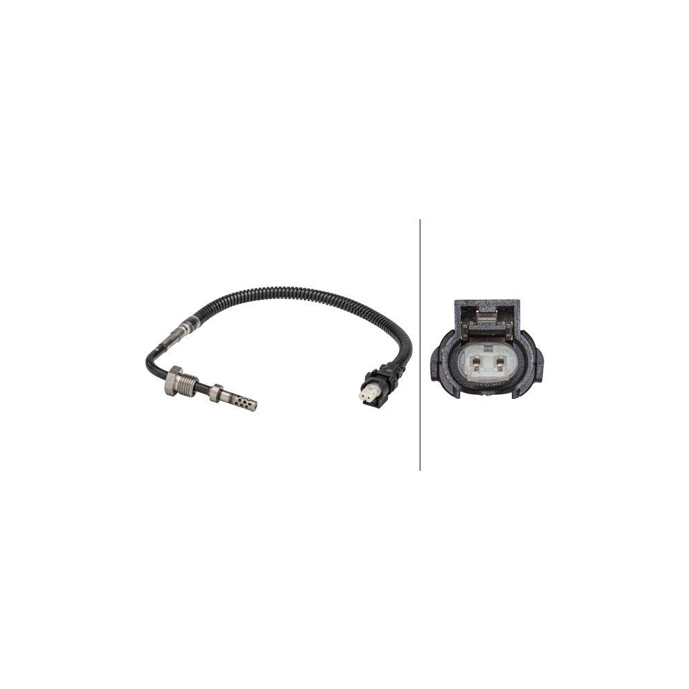 HELLA Sensor, Abgastemperatur 6PT 358 181-231 f&uuml;r MERCEDES-BENZ, vor AGR-K&uuml;hler