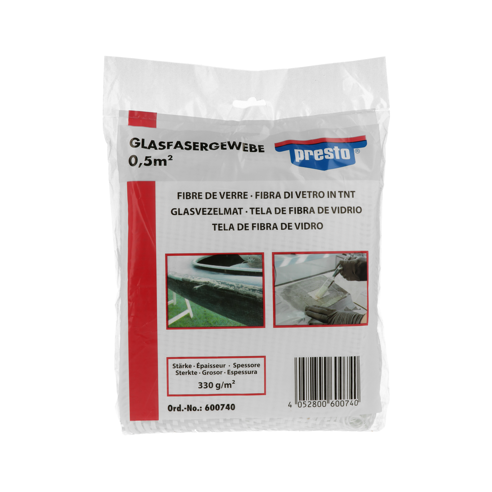 Glasfaserspachtel PRESTO 600740 Glasgewebeband 0,5 m&sup2; f&uuml;r