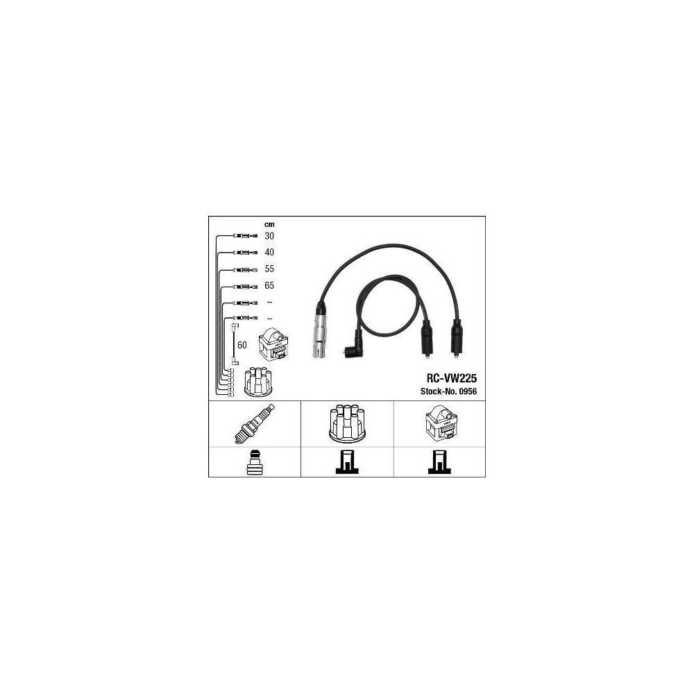 Z&uuml;ndleitungssatz NGK 0956 f&uuml;r AUDI SEAT SKODA VW LAMBORGHINI BENTLEY
