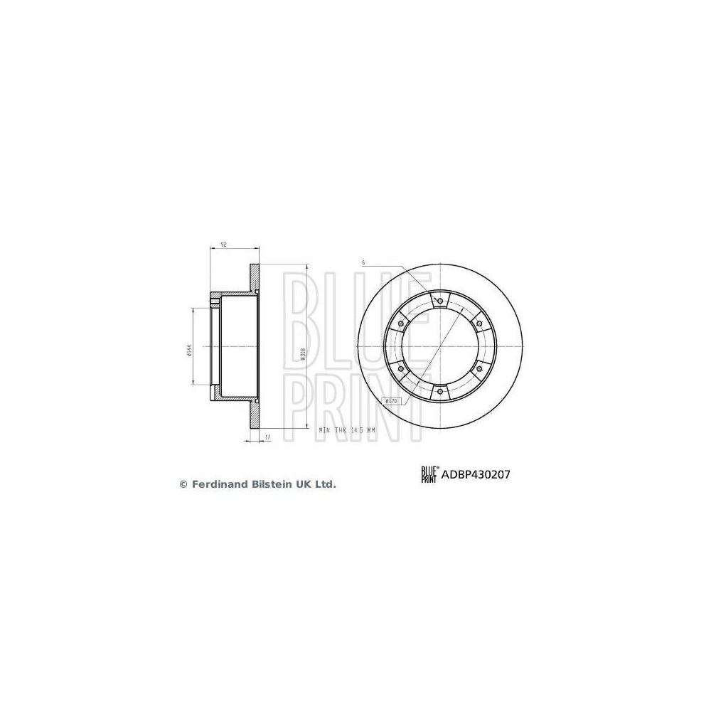 BLUE PRINT ADBP430207 2 St&uuml;ck Bremsscheiben f&uuml;r LDV MAXUS, Hinterachse