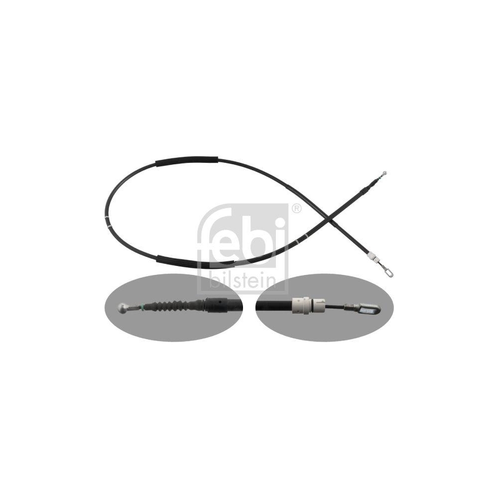 Seilzug, Feststellbremse FEBI BILSTEIN 100563 f&uuml;r AUDI SEAT, hinten rechts