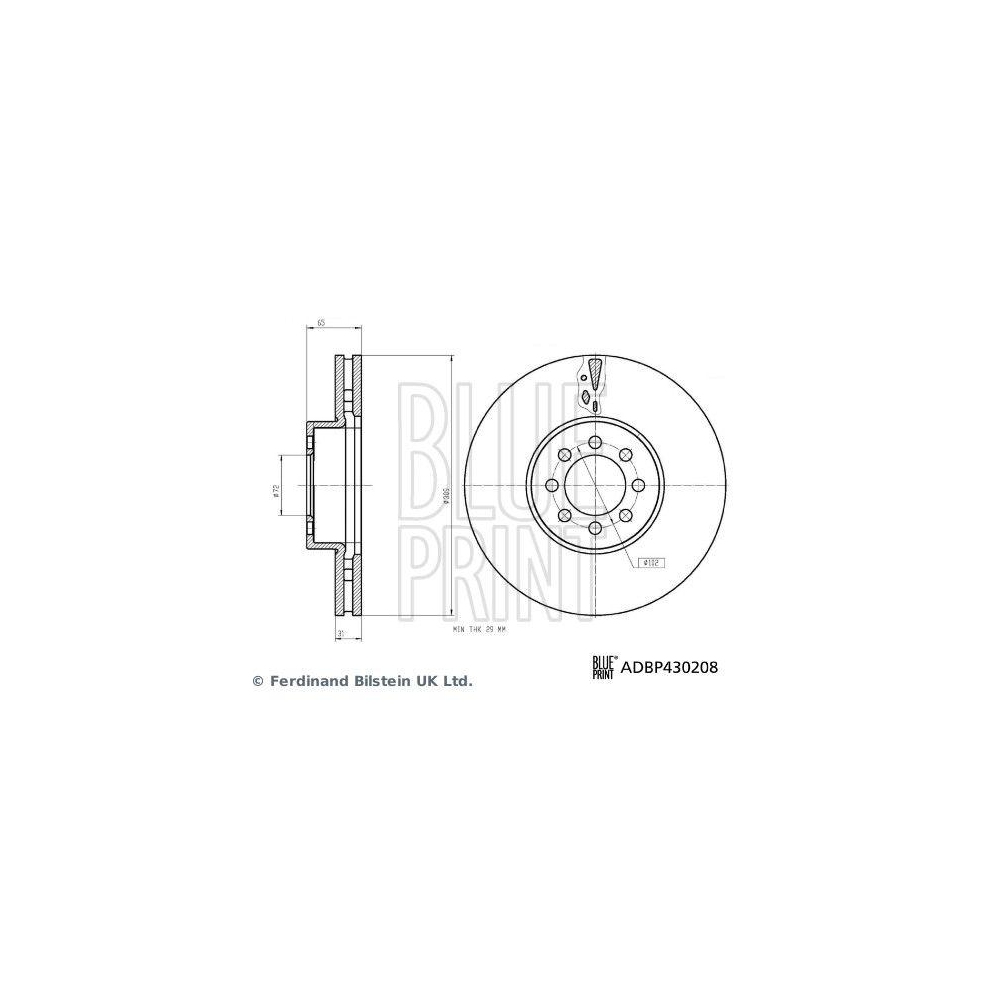 BLUE PRINT ADBP430208 2 St&uuml;ck Bremsscheiben f&uuml;r MAXUS, Vorderachse