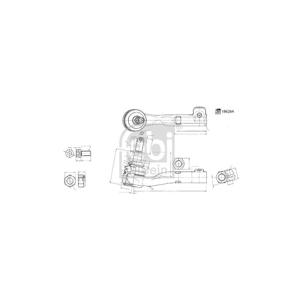 FEBI BILSTEIN Spurstangenkopf 186264 f&uuml;r BMW, Vorderachse links