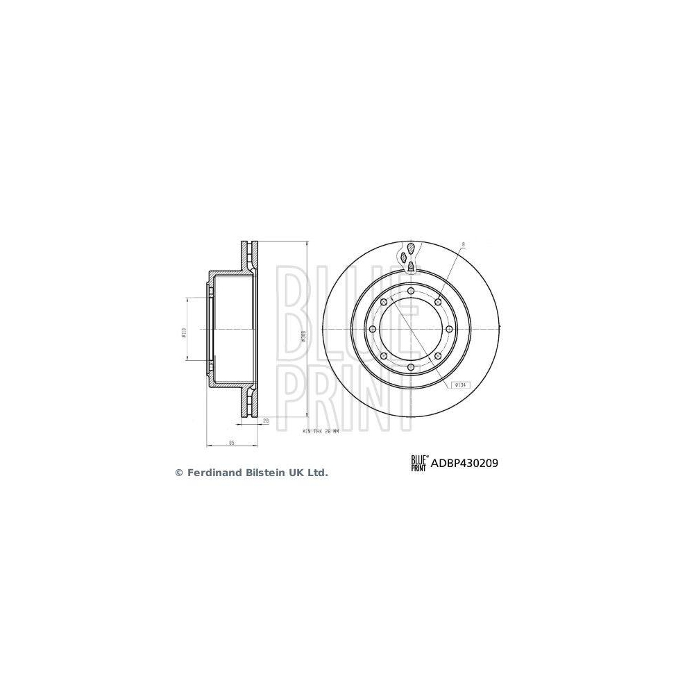 BLUE PRINT ADBP430209 2 St&uuml;ck Bremsscheiben f&uuml;r MAXUS, Hinterachse links