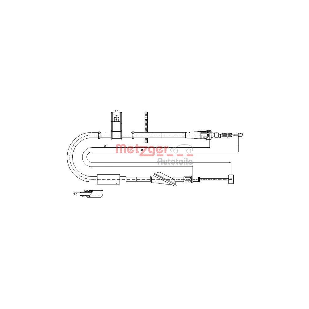Seilzug, Feststellbremse METZGER 11.5744 f&uuml;r OPEL SUZUKI GENERAL MOTORS