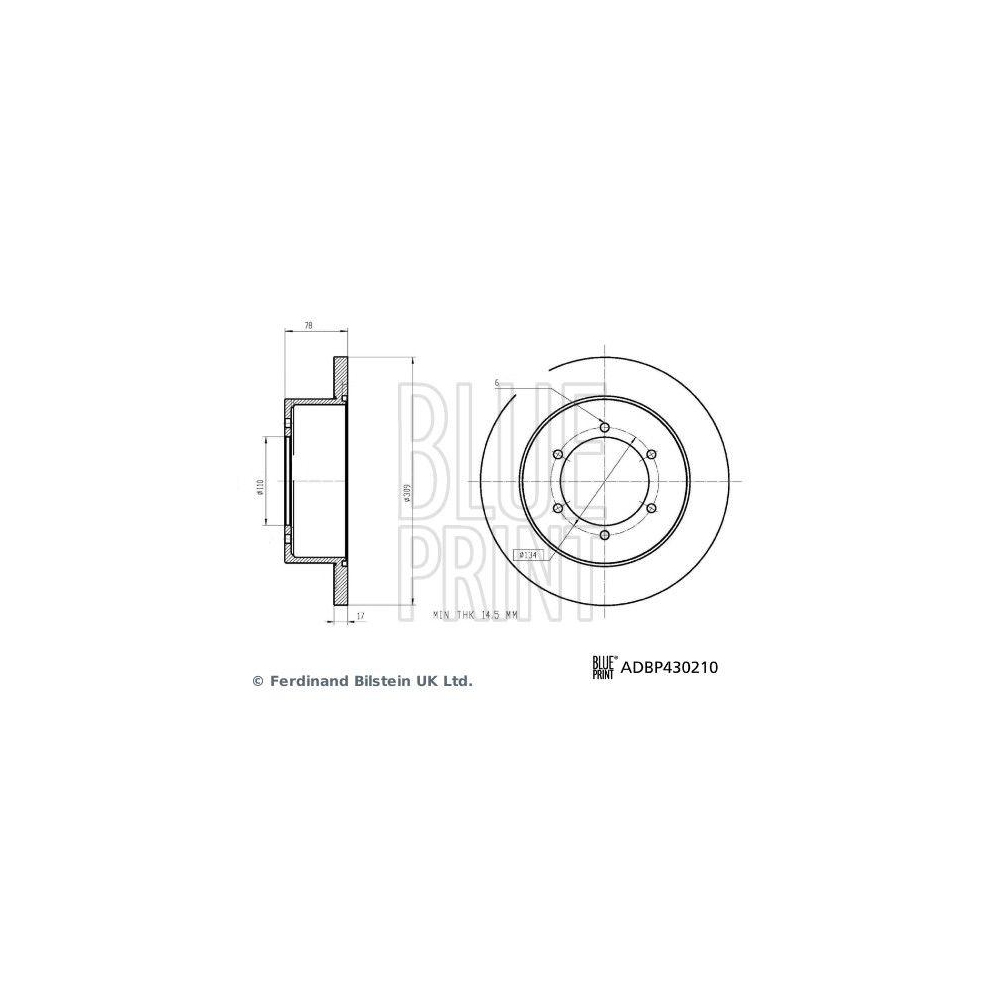 BLUE PRINT ADBP430210 2 St&uuml;ck Bremsscheiben f&uuml;r MAXUS, Hinterachse links