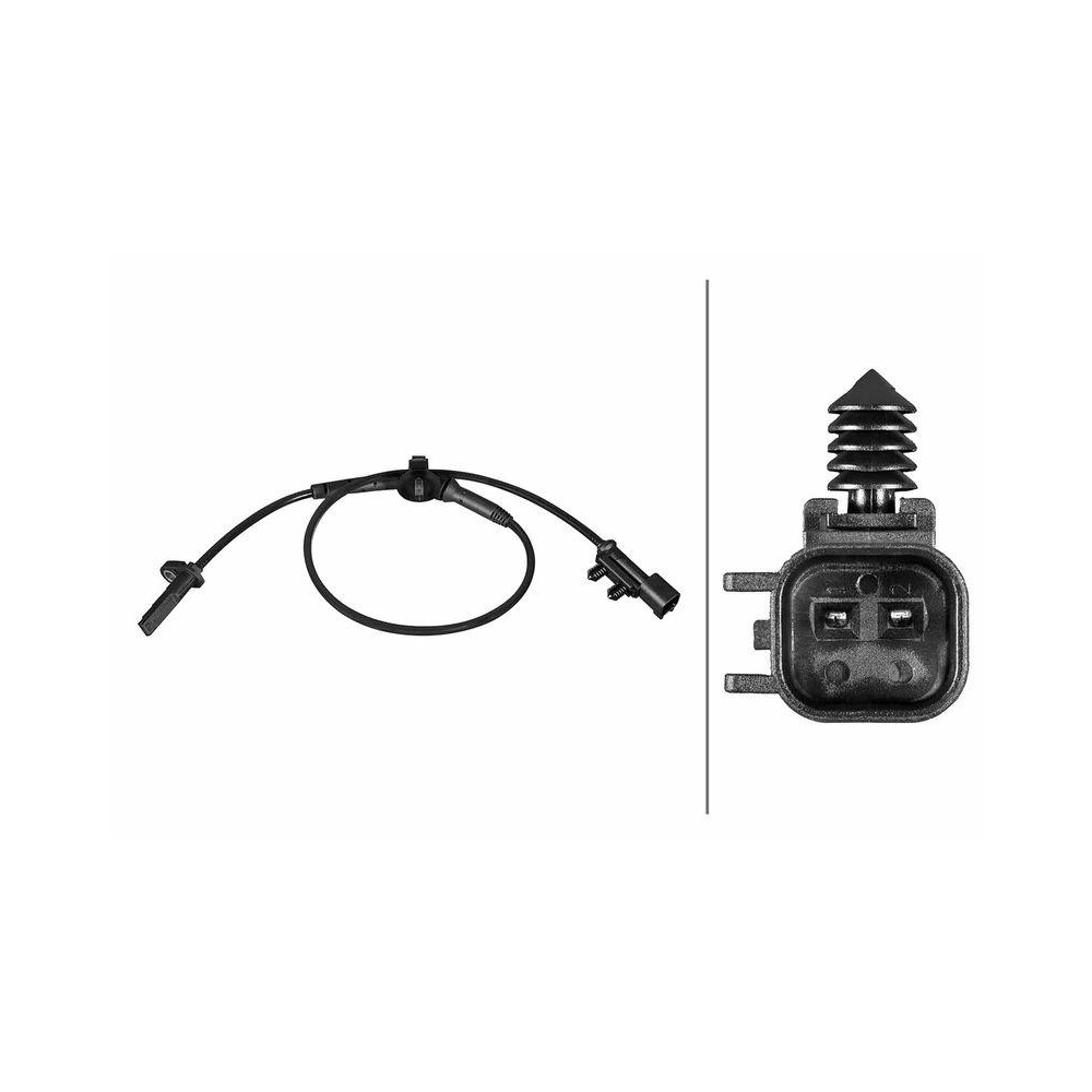 HELLA Sensor, Raddrehzahl 6PU 358 216-461 f&uuml;r TESLA, Hinterachse