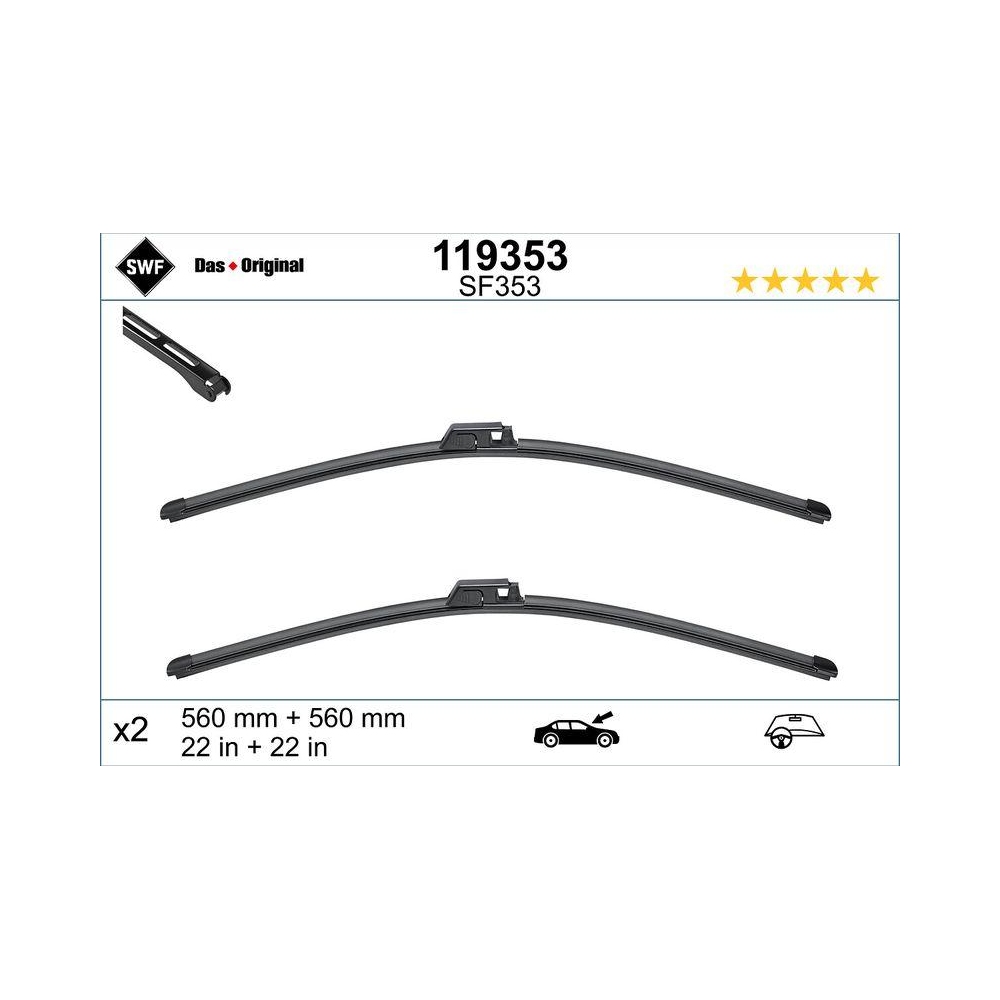 Wischblatt SWF 119353 DAS ORIGINAL SET für MERCEDES-BENZ, vorne