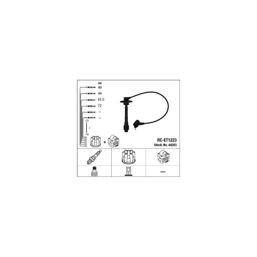 Z&uuml;ndleitungssatz NGK 44263 f&uuml;r TOYOTA
