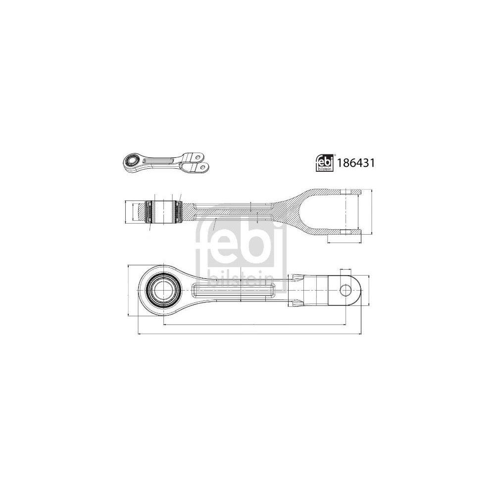 FEBI BILSTEIN Stange/Strebe, Stabilisator 186431 f&uuml;r MERCEDES-BENZ, Hinterachse
