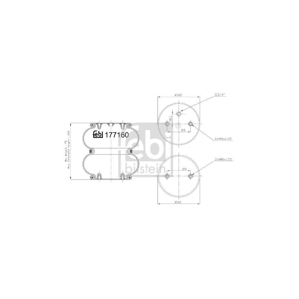 Federbalg, Luftfederung FEBI BILSTEIN 177160 für GIGANT