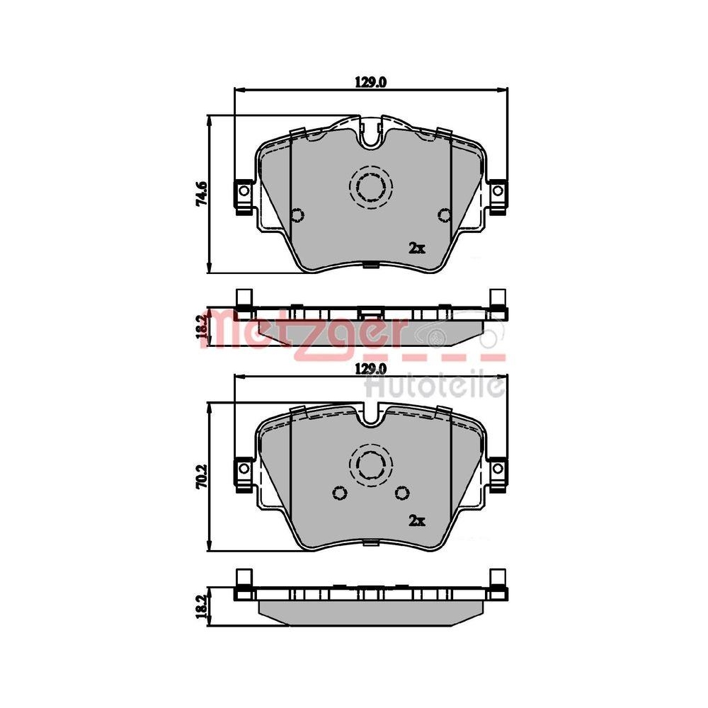 Bremsbelagsatz, Scheibenbremse METZGER 1170845 GREENPARTS f&uuml;r BMW, Vorderachse