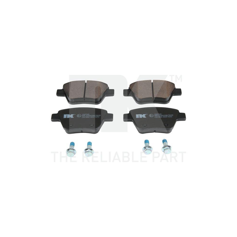 Bremsbelagsatz, Scheibenbremse NK 2247101 f&uuml;r AUDI SEAT SKODA VW, Hinterachse