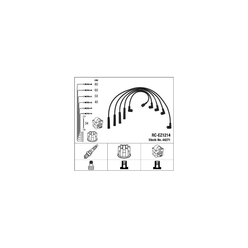 Zündleitungssatz NGK 44271 für MAZDA, für Fahrzeuge mit Zündverteiler