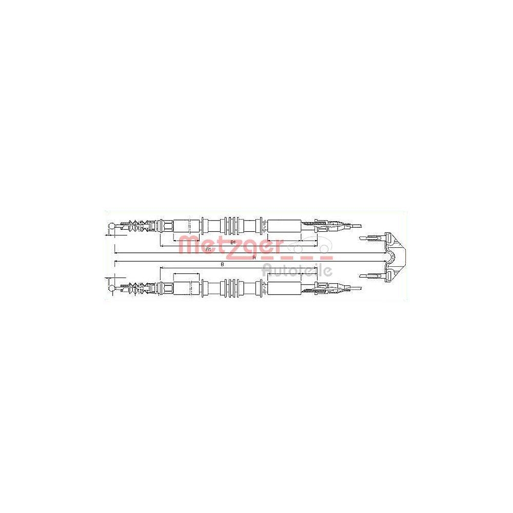 Seilzug, Feststellbremse METZGER 11.5858 f&uuml;r OPEL, hinten