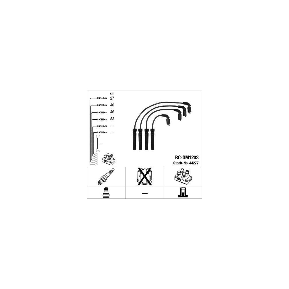 Z&uuml;ndleitungssatz NGK 44277 f&uuml;r CHEVROLET