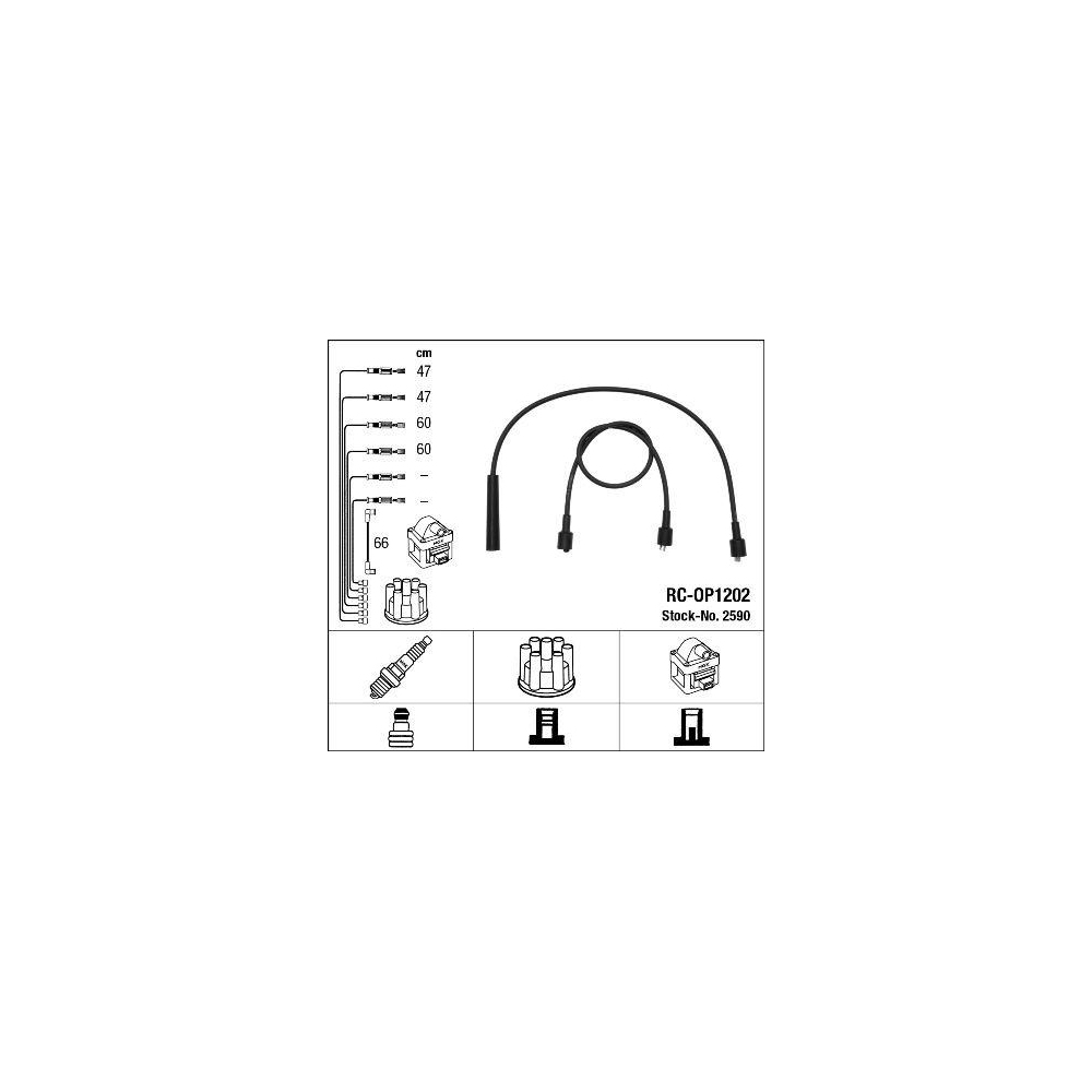 Z&uuml;ndleitungssatz NGK 2590 f&uuml;r OPEL, f&uuml;r Fahrzeuge mit Z&uuml;ndverteiler