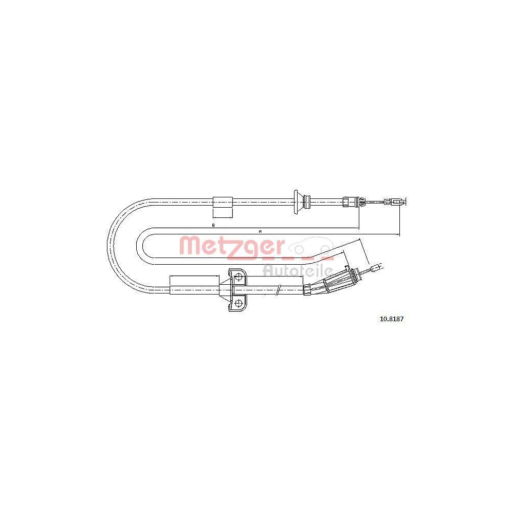 Seilzug, Feststellbremse METZGER 10.8187 f&uuml;r VOLVO, hinten rechts