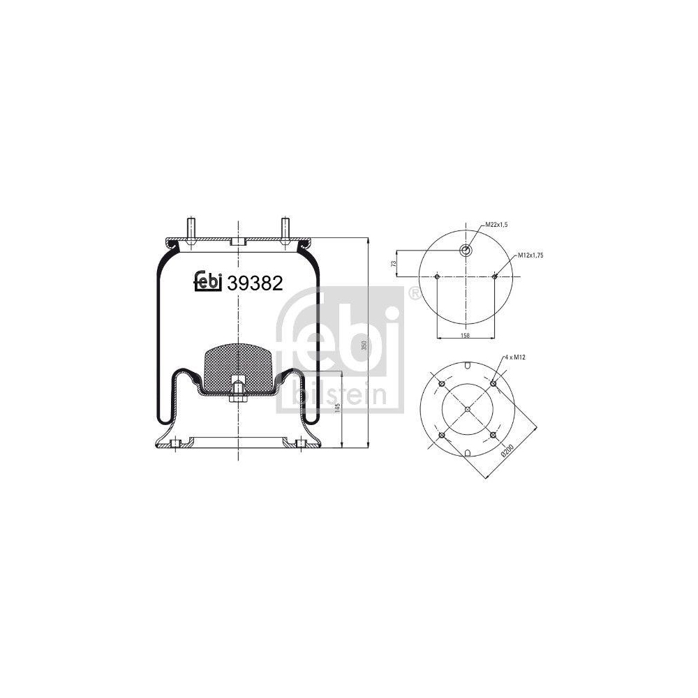 FEBI BILSTEIN Federbalg, Luftfederung 39382 f&uuml;r SAF